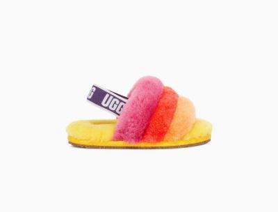 UGG Rainbow Fluff Yeah Slippers for Toddlers - Yellow Multicolor India
